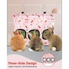 ERKOON Rabbits Hay Bag with 3 Holes, Hanging Hay Feeder