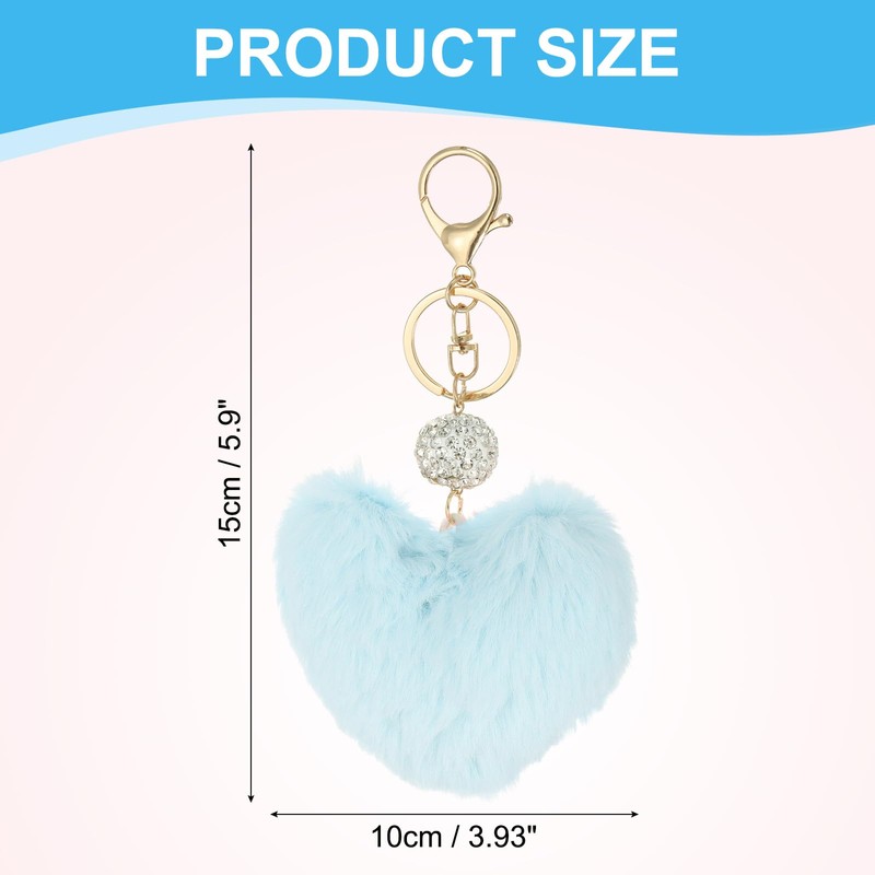 PATIKIL Faux Fur Pom Pom Keychain, Artificial Cute Puff Ball