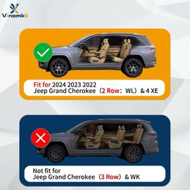 Vinomkii Trunk Cargo Cover Fit for Jeep Grand Cherokee (2 Row;WL) 2022 2023 2024 2025 2026 for Retractable Trunk Rear Security Cover Privacy Screen Shielding Shade with Carbon Fiber Texture