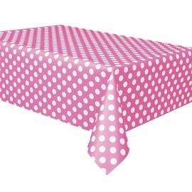 FVLFIL XPIWHTOW Royal7 2 Pack Hot Pink Polka Dot Plastic Rectangle Tablecloth 54"x108"…
