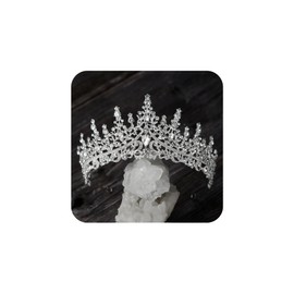 SWEETV Silver Wedding Tiara for Women, Crystal Queen Crown, Rhinestone Princess Tiara Headband Hair Accessories for Quinceanera Headpieces Pageant Prom Birthday Silver Audrey