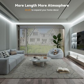 PAUTIX COB LED Strip Light 65.6ft/20m,Work with Alexa/Google Assistant,9600 LEDs Daylight White 6000K,CRI93+ Super Bright High Lumen,Dimmable 24V Flexible LED Light Strip,for Home&Office DIY Lighting