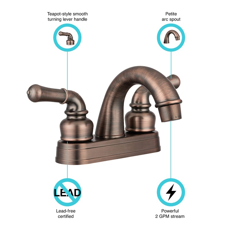 Dura Faucet DF-PL620C-ORB RV Bathroom Sink Faucet - Smooth Turning