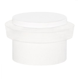 EVI Herrajes Selbstklebender Türstopper, Edelstahl, Weiß Lackiert, Weißer Gummi, Ref. I-163-B-BL