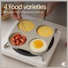 4-Cup Nonstick Frying Egg Pan White Marble, Granite Pancake Pan,