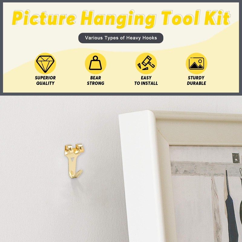 Mardatt 307pcs Quality Picture Hanging Tool with Level Ruler Photo