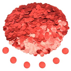 Hocansen 50 g / 1.76 oz Round Confetti 15 mm Table Paper Confetti Metallic Foil Glitter Confetti Confetti Decoration Sequins Table Confetti in High Gloss for Party Decoration (Red/ZX-YX)