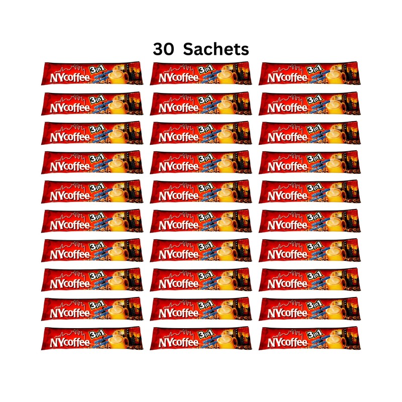 NY Coffee 3-in-1 Individually Wrapped Sachets 30 x 14g Packets,