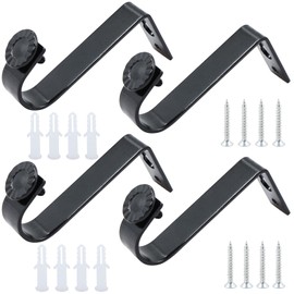 jinminamz 4 pieces ceiling mount for curtain rods, curtain rods holder, curtain rod holder, black wall mount curtain rod holder for curtain rods, diameter within 22 mm