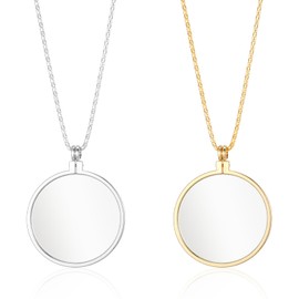 2 Pcs Monocle Eyeglass, Monocle Fancy Dress, 5X Monocle Necklace, Magnifier Monocle Lens Magnifying Glass Pendant for Sewing Reading