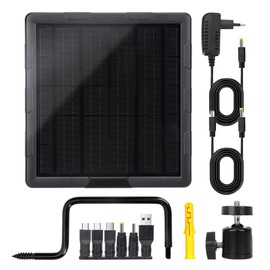 WILDGAMEPLUS Waterproof 5Watts 6000mAh Mini Size Solar Panel,Type-C Phone Charging Solar Charger Kit 6V/12V for Outdoor Trail Secruity Camera 12V LED Lights BL6A