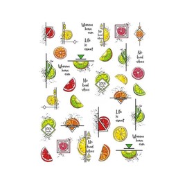 Generic nut Melon Fruit Nail Stickers Banana Magon Pitaya Citrus Avocado Nail Decals 659 Nail Wraps Art Stickers Manicure Supplies for Women for Home Nails Full Long Lasting Easy Apply and Remove