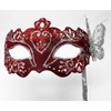 LADIES SPARKLING RED & SILVER RIALTO VENETIAN MASQUERADE CARNIVAL PARTY