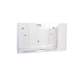 TrippNT 51937 Small Dual Dispensing Paper Towel Holder with 150 9.2 x 9.4 inch Multi-Fold Paper Towel Capacity and Peelable Protective Film,Clear