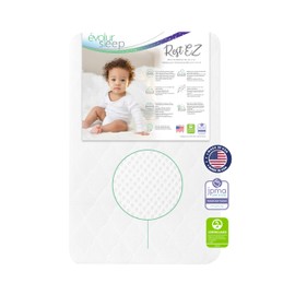 Evolur Rest EZ 2 in 1 Mini Crib Mattress, JPMA and Greenguard Gold Certified, Crafted from Recycled Sustainable Materials, White