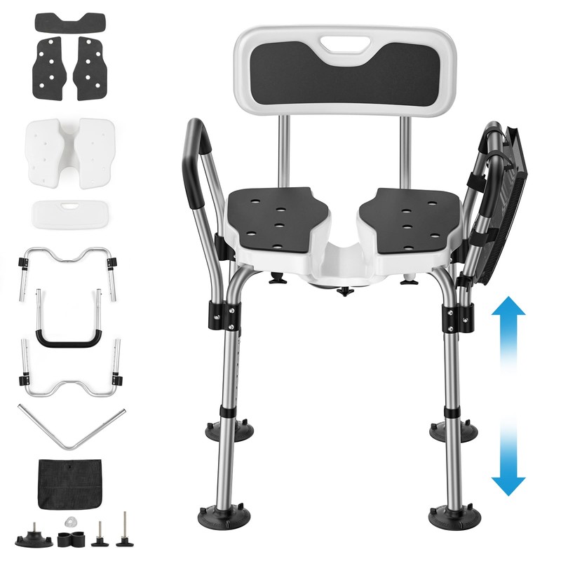 FORTEMOTUS Shower Chair for Inside Shower - U-Shape Seat Heavy