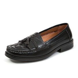 Deer Stags Men’s Herman Kiltie Tassel Dress Loafer for Formal, Dress, Retro Look, Work, Casual /Jet Black/ Men’s 13/ Medium
