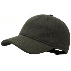 TITECOUGO Winter Baseball Caps Unstructured Wool Dad Hat Warm Trucker Hats Work Cap Workout Thick for Mens Womens M Army Green