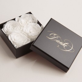 Rosemarie Schulz Rose Box 4 Small Eternal Roses Preserved Gift Box/Thank You/Rose Arrangement (6 x 6 cm, White)
