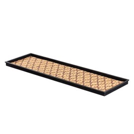 Anji Mountain Rubber Boot Tray with Coir, Fits 4 Pair (46.5” wide), Tan & Dark Brown Insert