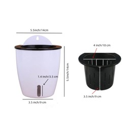 DODXIAOBEUL Visible Water Level Self Watering Planter,Hanging Planters,Wall Mounted Plants Holder,Small Flower pots Indoor Out Flowerpot with 3 Hooks Plastic Pots for Plants 3 Pack (White, 5.5inch)