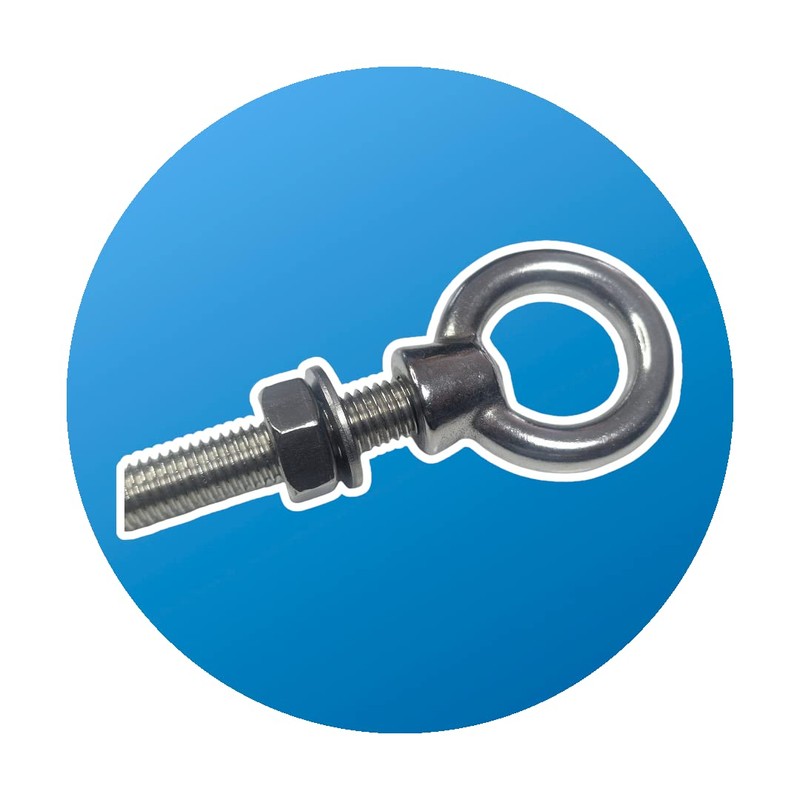 M8 x 80mm Lifting Long Eye Bolt Longshank with Full