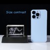 3D Crystal Gift Engraved Elephants Mother and Baby Glass Paperweight