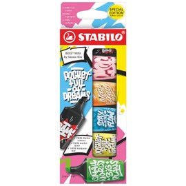STABILO BOSS MINI by Snooze One - Estuche con 5 marcatextos fluorescentes y un marcador tinta negra