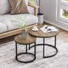 Smuxee Nesting Coffee Table Set of 2, 23.6" Round Coffee