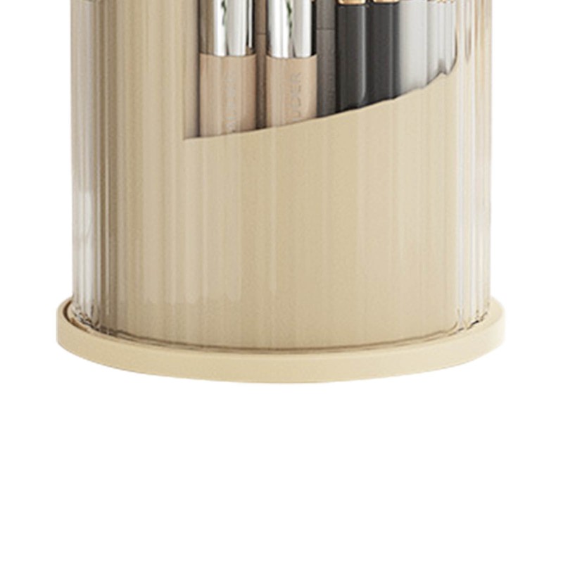 Cosmetic Storage Holder Box Transparent Rotating Sliding Door Makeup Brush