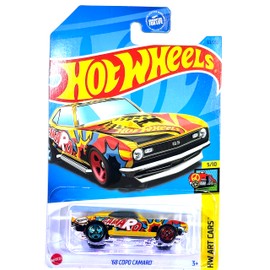 Hot Wheels - COPO Camaro - '68 - Yellow - HW Art Cars 5/10-2023 - Mint/NrMint - Ships Bubble Wrapped in a Correct Size Box