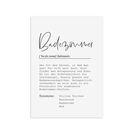 Nastami Poster, Badezimmer Definition, DIN A4, Bathroom Poster, Definition Wall Picture (Bathroom)
