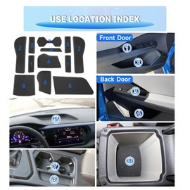 SXCY for 2022-2024 VW Taos Accessories Cup Holder Inserts Liner 2023 2024 Taos Door Slot Mats for Volkswagen Taos Accessories 2024 Taos Center Console Liners Anti-Dust Waterproof Mat (Black)