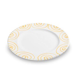 GMUNDNER KERAMIK Dessert Plate Gourmet Diameter 22 cm Flamed Yellow Crockery Handmade in Austria