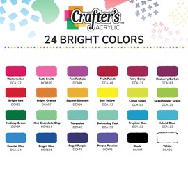 DecoArt Crafter’s Acrylic Paint Set, 24 (2 fl oz/59 ml) Assorted Bright Colors, DIY Arts And Crafts Acrylic Paint For Kids And Adults, 48 Fl Oz(Pack of 1)