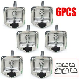 BJTDLLX 6Pcs T-Handle Latch, Car Truck Trailer RV Camper Door Latch Folding Stainless Steel T Handle Lock Toolbox with Keys