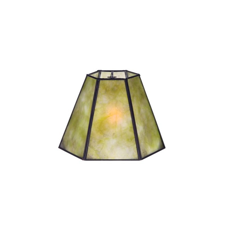 B&P Lamp® Supply New Craftsman Green Mica Hexagonal Shade, 4.25"