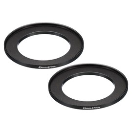 PATIKIL 49 mm - 67 mm Metal Riser Ring 2 Pack Camera Lens Filter Adapter Ring Aluminium Filter Adapter Ring for Camera Lenses Hood Black
