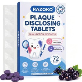 Plaque Disclosing Tablets 72 Count, Dual-Action Indicator for Teeth