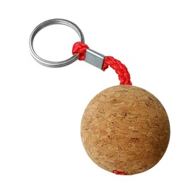 Seafard Floating Cork Keyring 35mm Wooden Ball - Buoyant Key Ring Float Sailing Boat Canoe Water Sports Accessories Dark Red