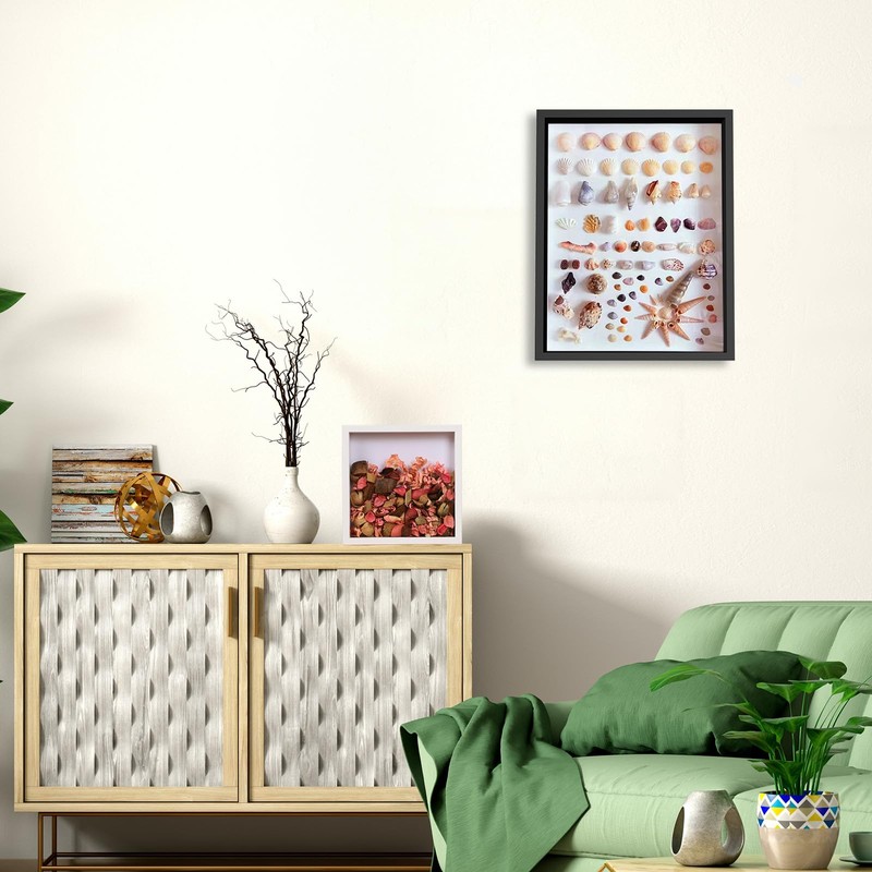 Califortree 5x5 Small Shadow Box Picture Frame with Soft Linen