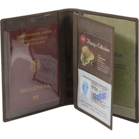 Harrys-Collection ID Wallet with Deer RFID, dark brown