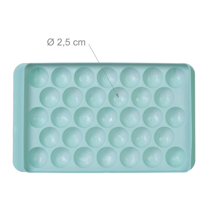 Relaxdays Ice Cube Tray, Round, Set of 3, Reusable, 2.5