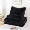 Smoofy Fluffy Full Size Comforter Set, Faux Fur Black Comforter