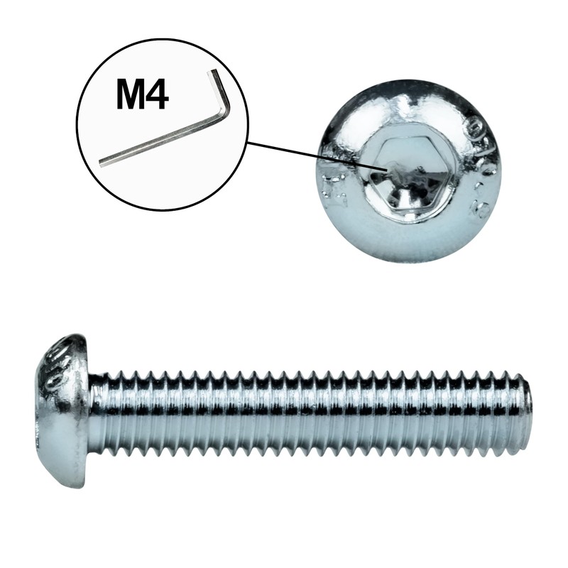25 x pan head screws with hexagon socket, galvanised, stainless
