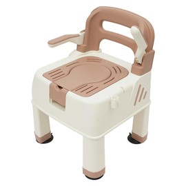 Drop Arm Commode with Backrest, Toilet Chair for Adults and Seniors, Shower Chair Portable Toilet Chair 2 in 1, Removable Pail, Splash Guard, Drop Down Arms for Easy Transfer