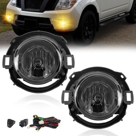Fog Lights Assemblies Compatible With 2005-2015 Xterra 2010-2019 Frontier Front Bumper Fog Lamps w/Switch Wiring Harness