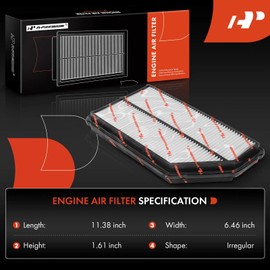 A-Premium - Filtro de aire de motor de 2 piezas compatible con Acura MDX 2001-2006 y Honda Pilot 2003-2008, V6 3.5L