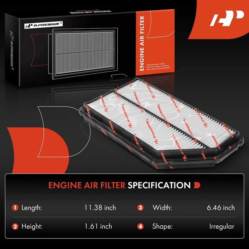 A-Premium - Filtro de aire de motor de 2 piezas