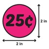 600 Preprinted 25 Cent Price Labels - 2 inch, Round,